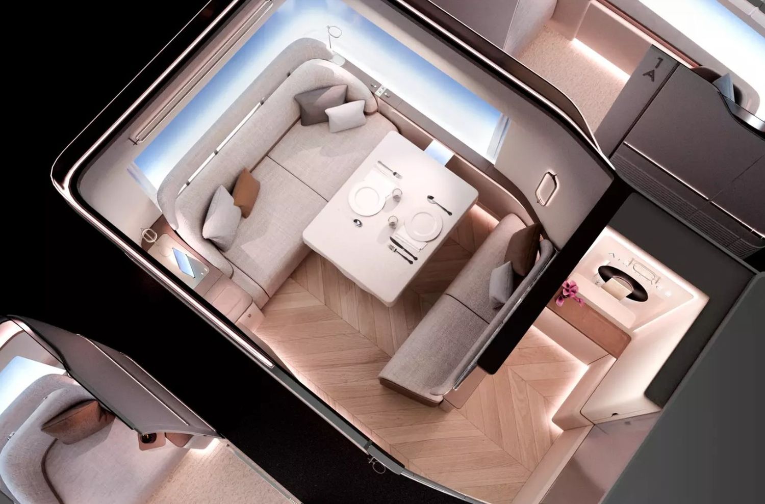 First Class concept for the Airbus A350-1000 (Image: Airbus)