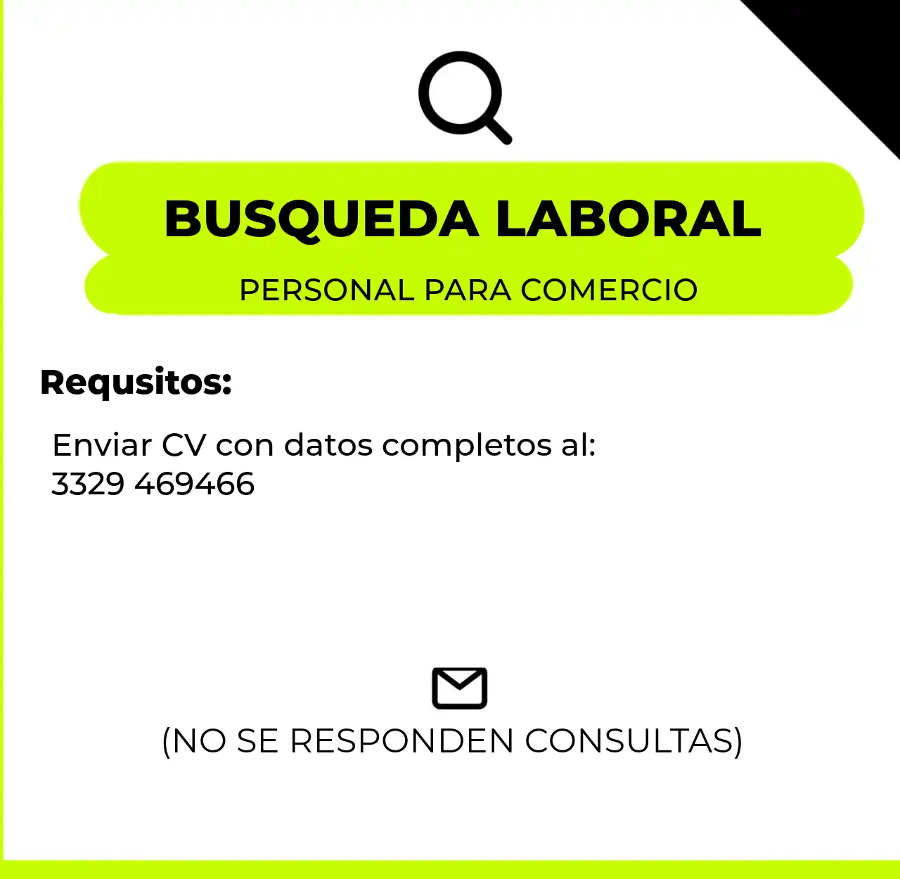 personal para comercio
