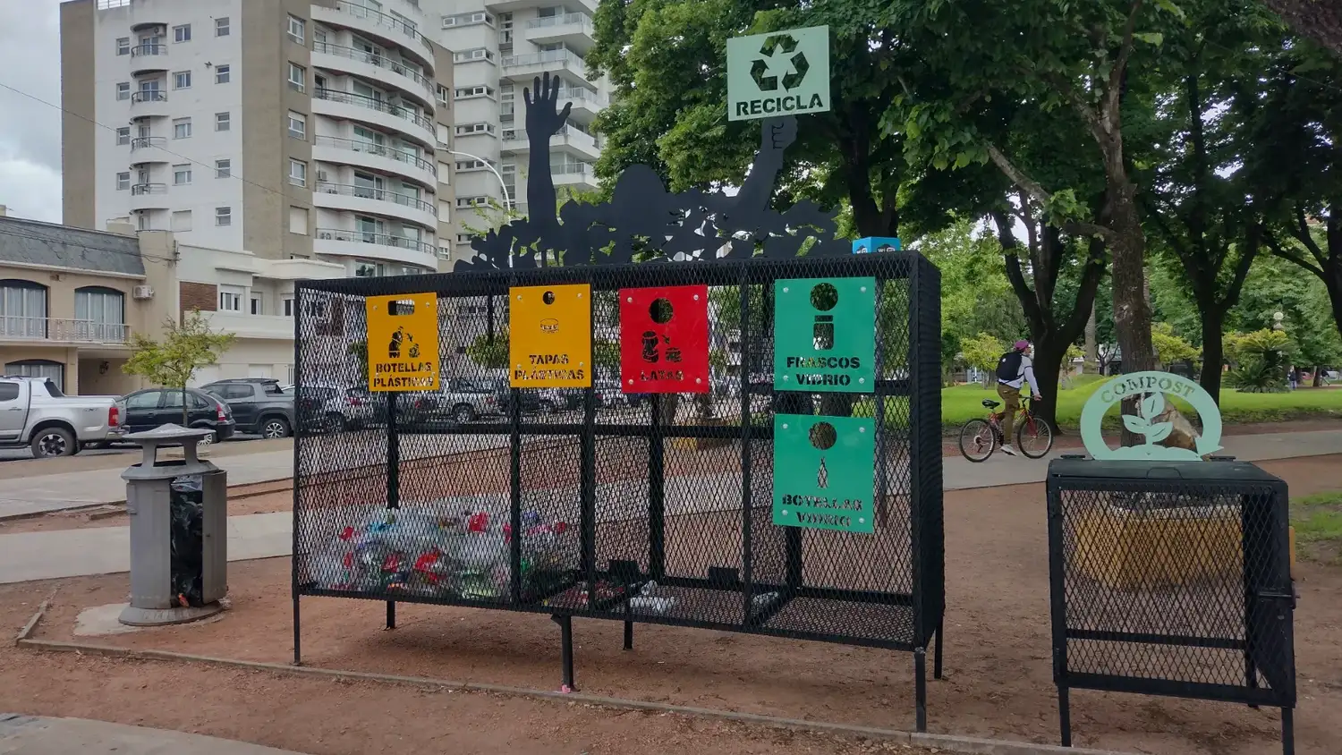 Una imagen del modelo que se instaló en la Plaza Independencia en una experiencia ante estudiantes.