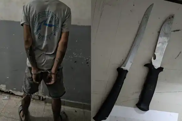 Golpeó a su hermano y su cuñada en zona noroeste y fue detenido con dos cuchillas