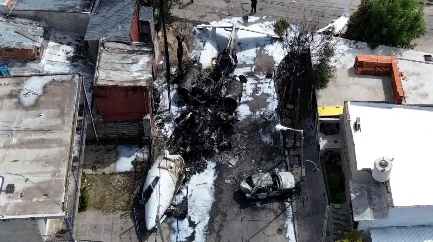 Los restos del avión.