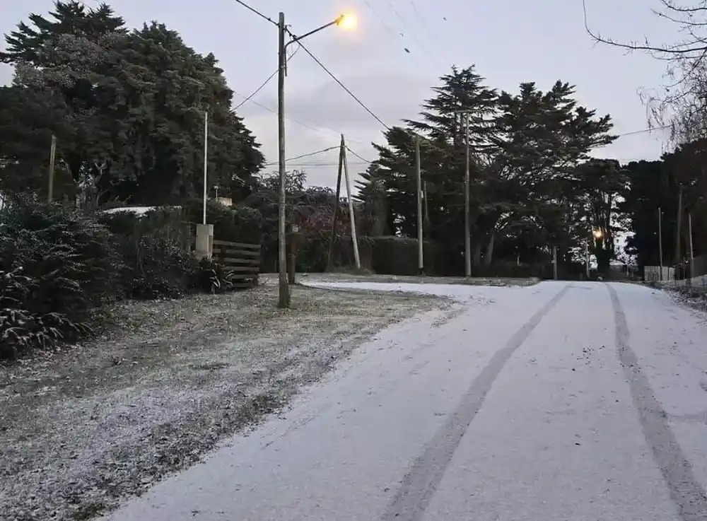 Imágenes de la nieve en Sierra de los Padres. Gentileza: La Capital.
