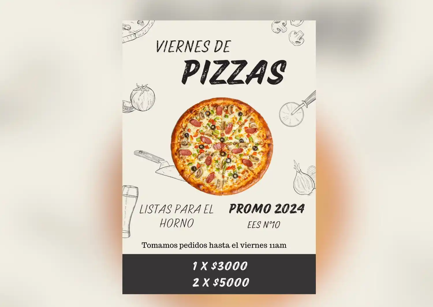 Venta de pizzas a beneficio de alumnos de sexto año de la secundaría 10