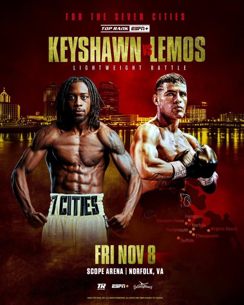 Tito Lemos en Estados Unidos: Keyshawn vs. Lemos, el 8 de noviembre
