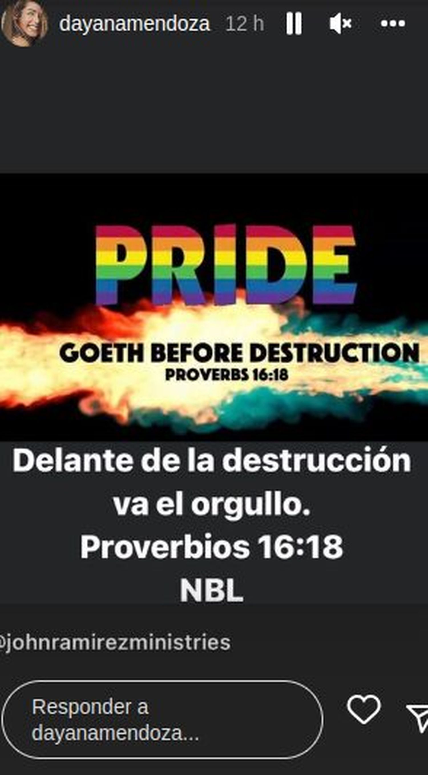Una de las historias sobre las que respondió Ángela Ponce. Foto Instagram