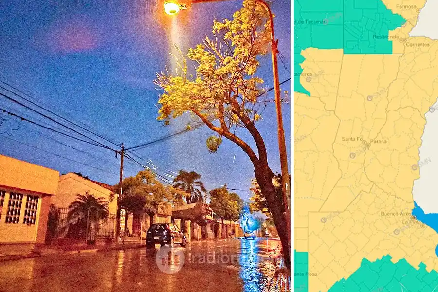 ¡Atención! Seguimos bajo alerta nivel amarillo por lluvias y tormentas en Rafaela
