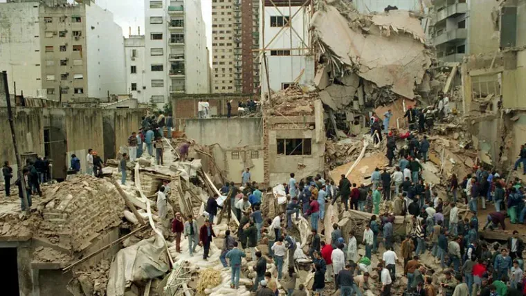 El día del atentado a la AMIA, el 18 de julio de 1994.