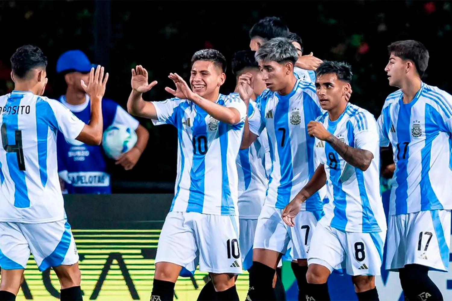 Argentina le ganó 6 - 0 a Brasil en el Sudamericano Sub 20