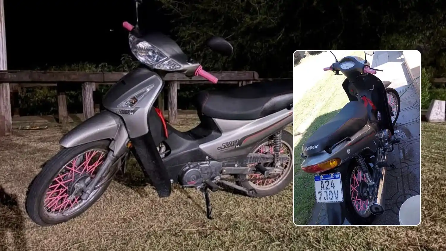 La moto Keller robada en los primeros minutos de este martes del interior de un edificio de Salta 2200.