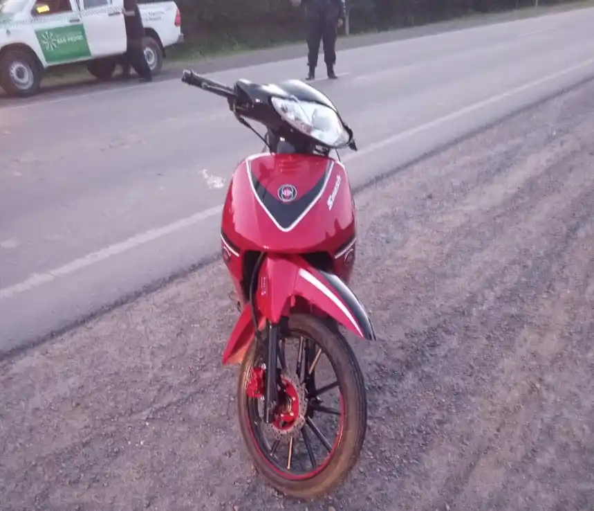 Perdió el control de la moto en ruta 1001