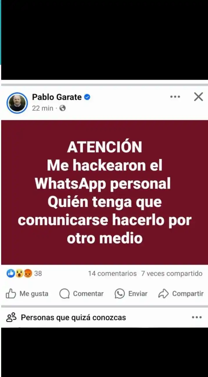Le hackearon el WhatsApp al intendente
