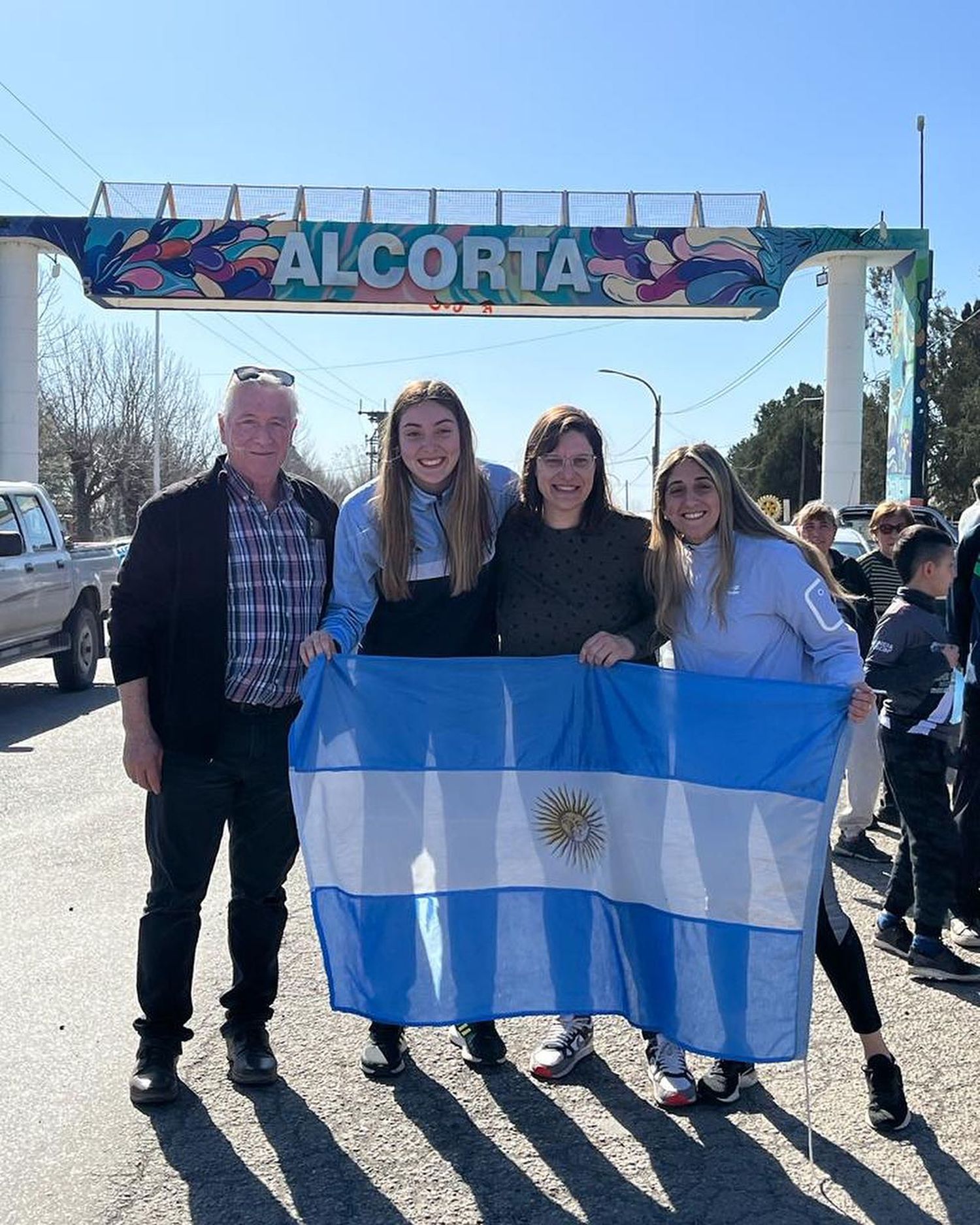 La jugadora de Alcorta recibida con honores en su pueblo (crédito Comuna de Alcorta)