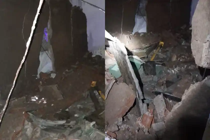 Se desplomó el techo de una casa en zona sur en plena lluvia