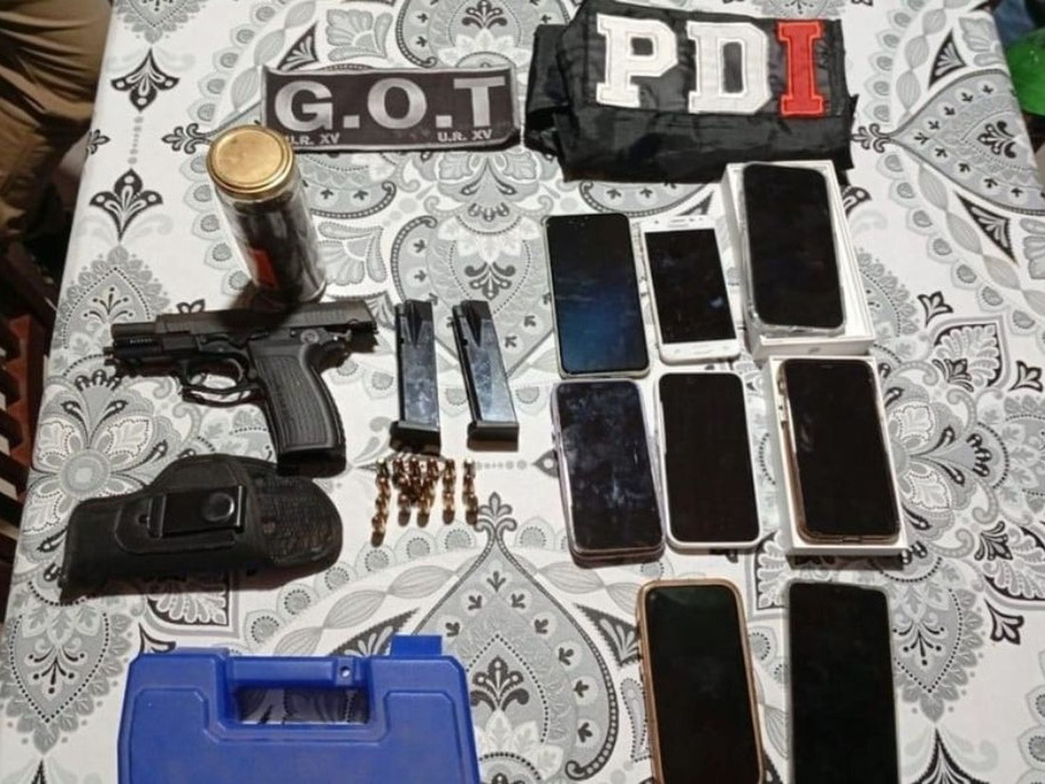 Material incautado a la barra de unión