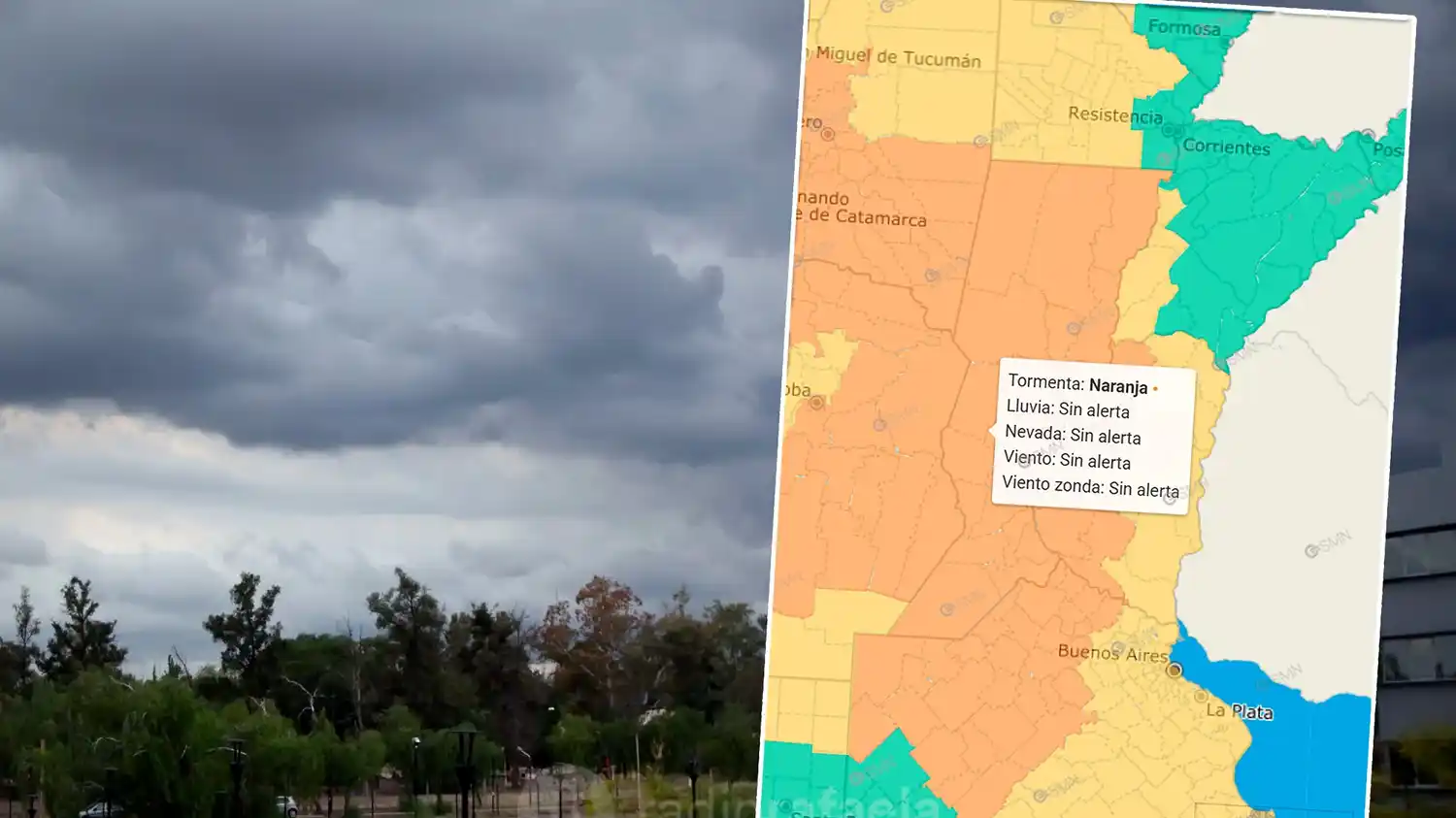 Alerta naranja por tormentas en Rafaela: prevén ráfagas de hasta 90 km/h y lluvias intensas