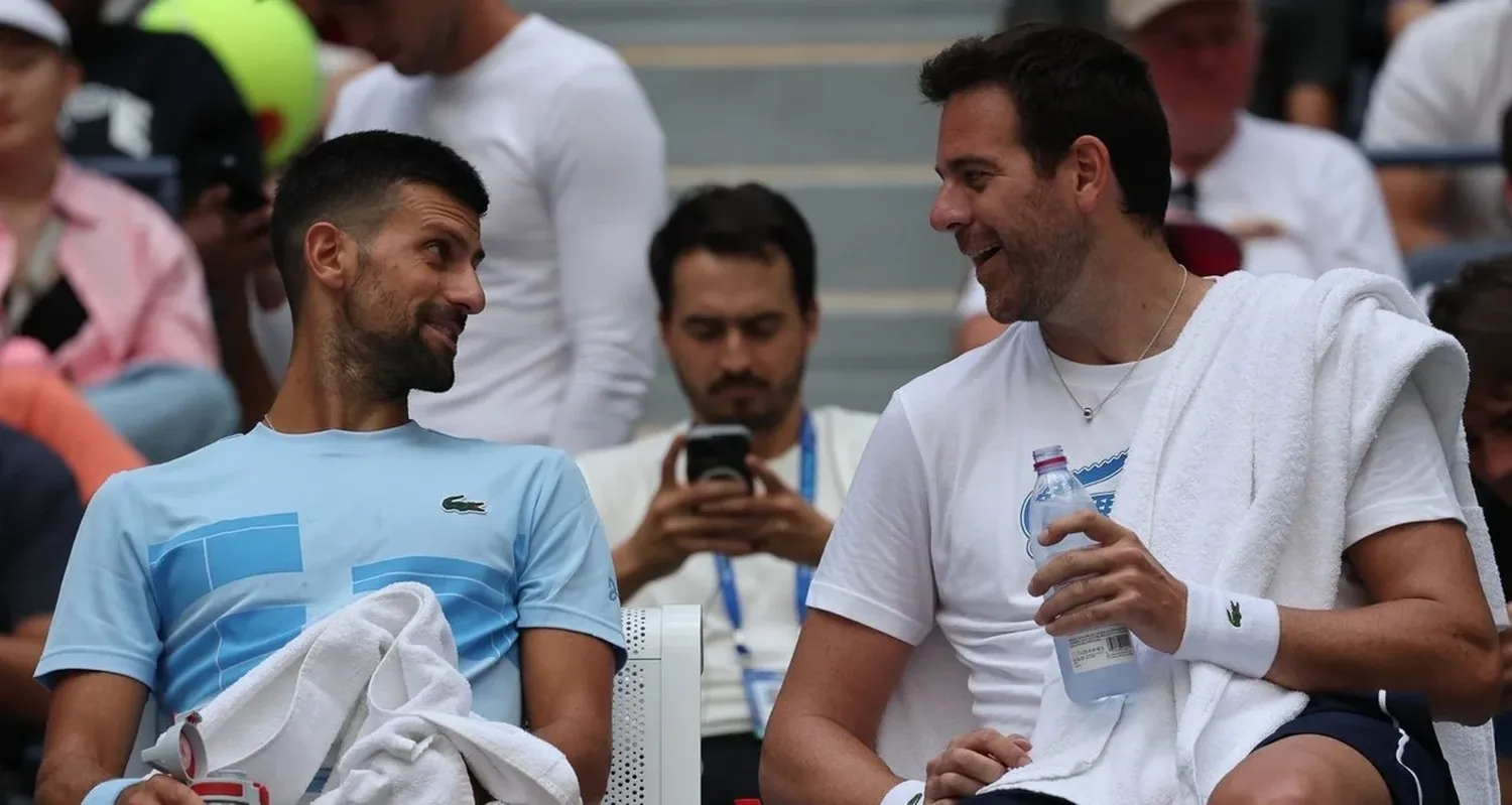 Djokovic y Del Potro compartieron este miércoles un entrenamiento en el US Open. Crédito: @dinogarciany