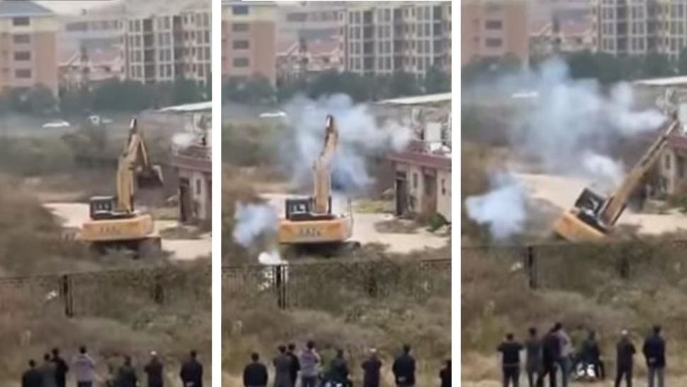 Quisieron derrumbar su casa, pero derrotó a la topadora con cañitas voladoras