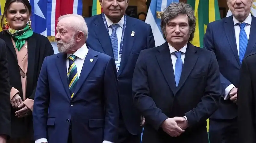 Javier Milei y Luiz Inacio Lula da Silva.