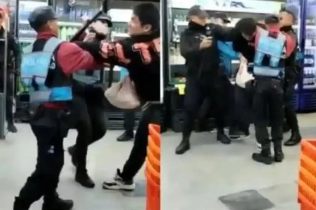 A las piñas en el supermercado: quiso llevarse 5 botellas de aceite, no lo dejaron y terminó detenido