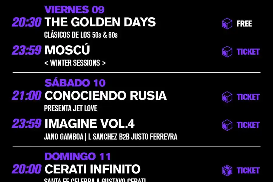 Agenda semanal en el club de arte HUB 