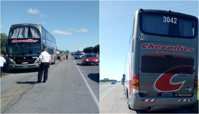 Detuvieron un micro en ruta 2 que manejaba en zig zag y comprobaron que el chofer estaba drogado