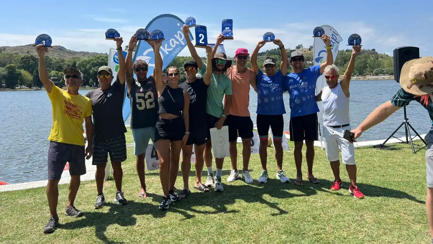 Los representantes locales en lo que fue el Triatlón de Tandil