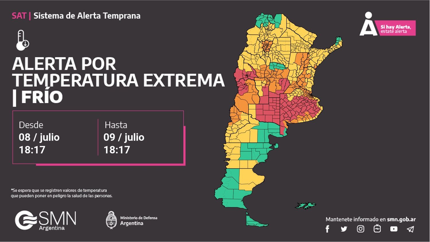 alerta frío smn