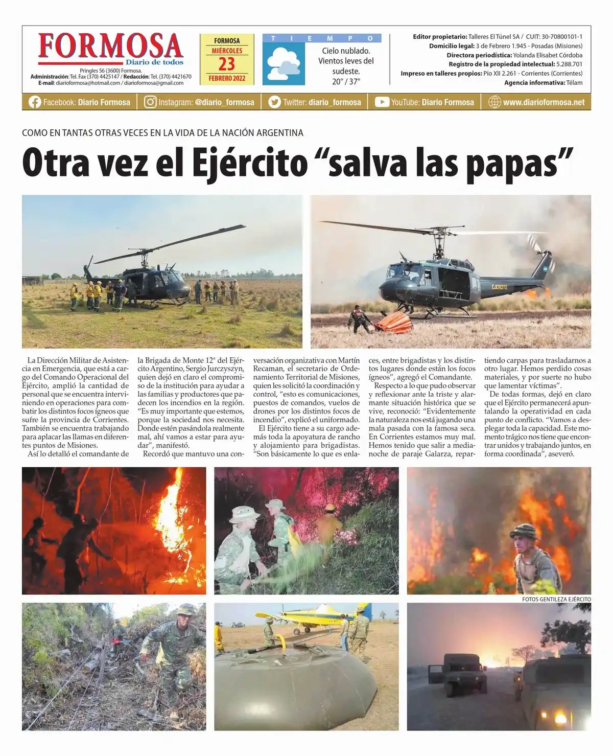 Tapa y Contratapa 23 de febrero de 2022