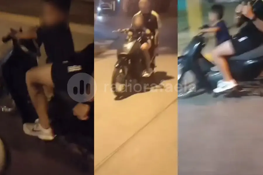 Extrema irresponsabilidad: un niño de menos de dos años fue visto conduciendo una moto en Rafaela