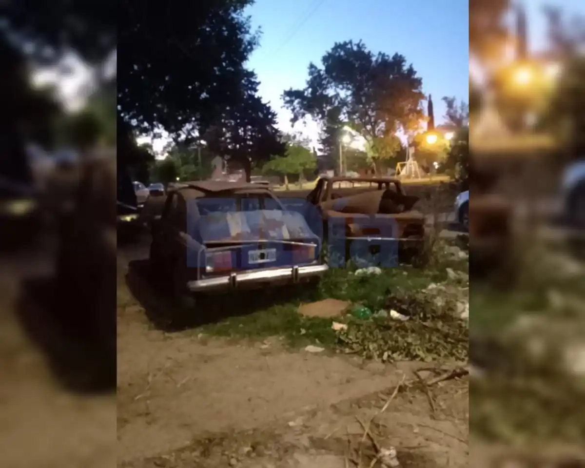 Parte de la plaza Néstor Kirchner, de nuevo espacio verde a cementerio de autos y ratas