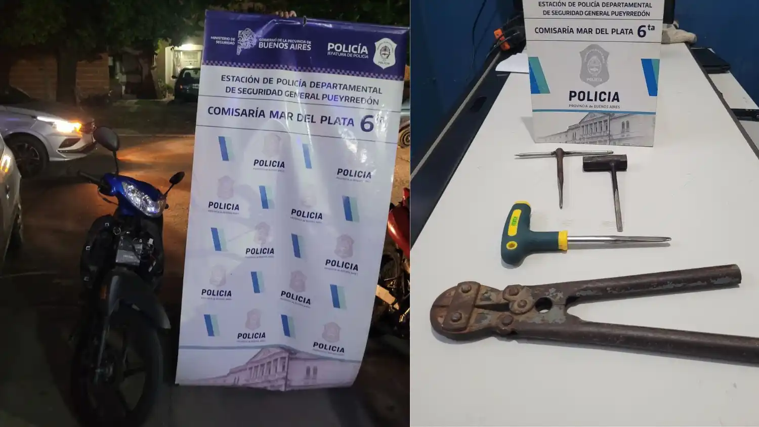 Dos menores fueron detenidos tras el robo de una moto en el barrio 9 de Julio