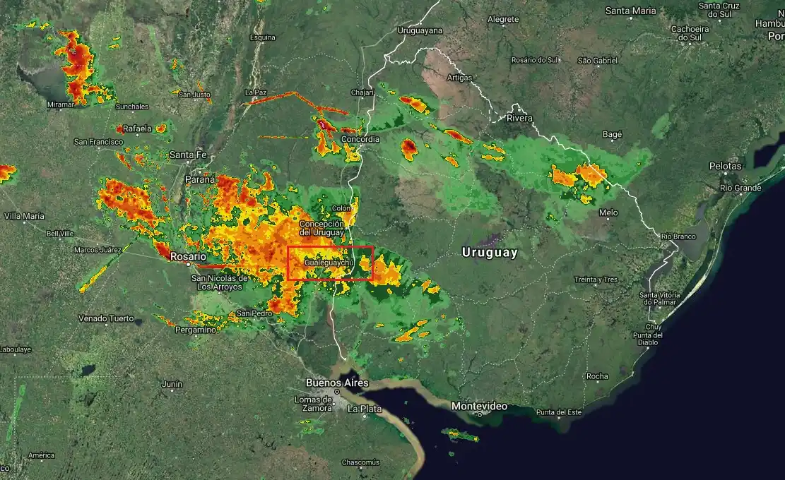 Fin de semana pasado por agua: ¿Hasta cuándo lloverá en Gualeguaychú? 