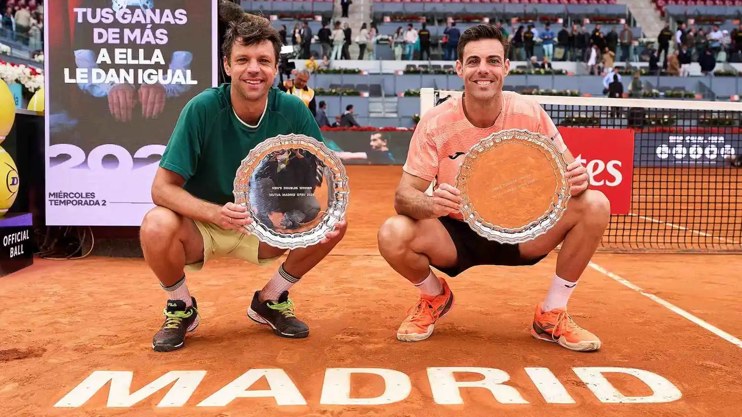 El marplatense Horacio Zeballos, junto al catalán Marcel Granollers