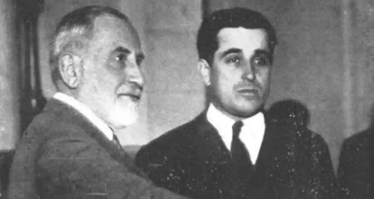 Lisandro de La Torre votando en las elecciones presidenciales de 1931.