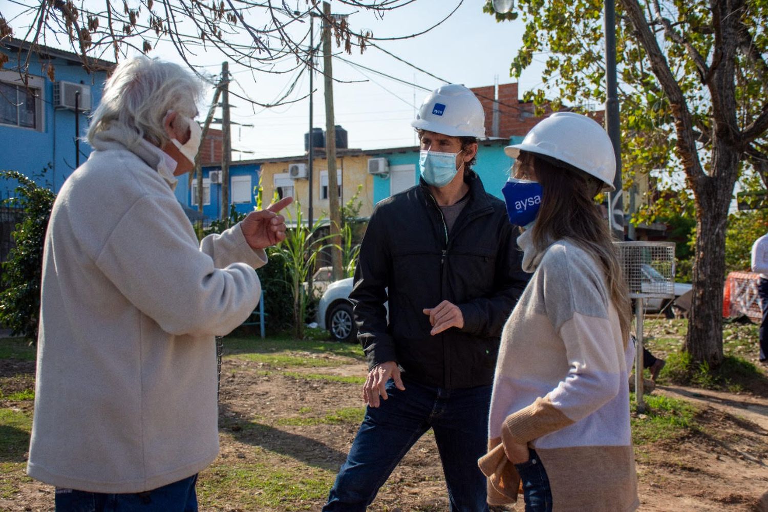 Galmarini, Andreotti y Marinucci recorrieron obras que AySA y Trenes llevan adelante en San Fernando