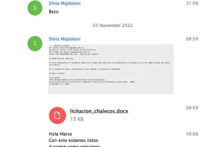 Las chats entre D'Alessandro y Majdalani