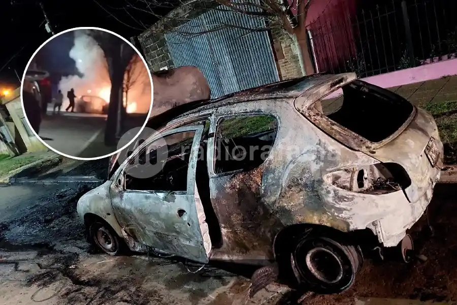 Un vehículo quedó consumido por las llamas en la ciudad de San Vicente