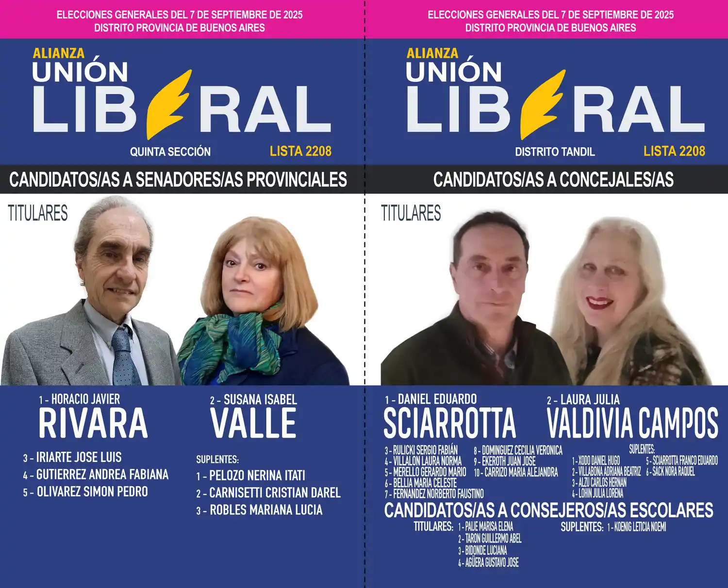 La boleta de Unión Liberal en Tandil