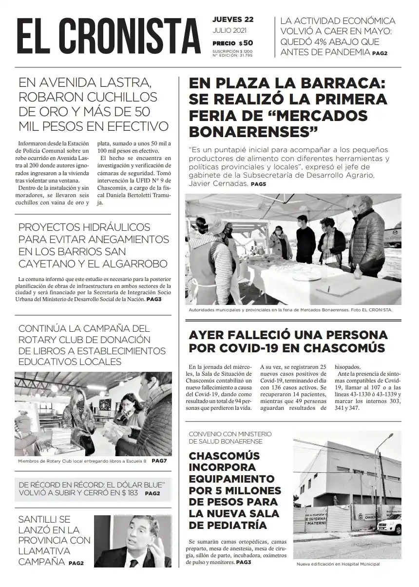 Tapa 22 de Julio 2021