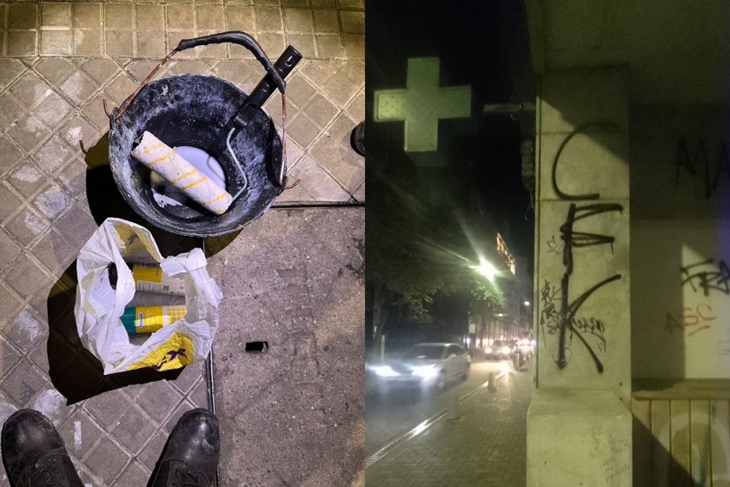 Demoraron a dos personas por hacer pintadas sobre Cristina Kirchner en el microcentro de Rosario.