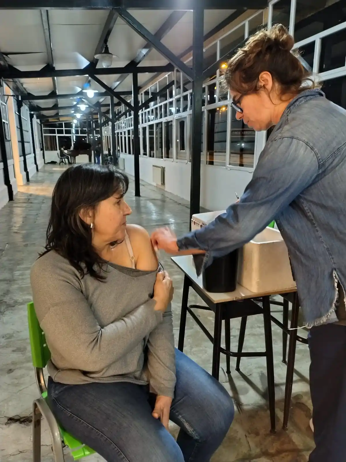Posta de vacunación en el Centro Cultural La Estación