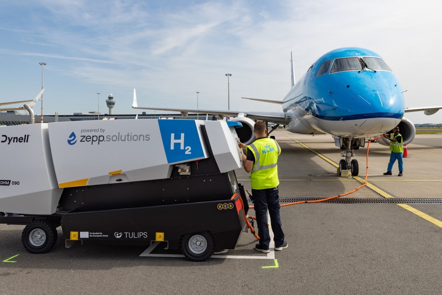 Por primera vez en el mundo, un aeropuerto utiliza una GPU alimentada por hidrógeno para dar servicio a los aviones