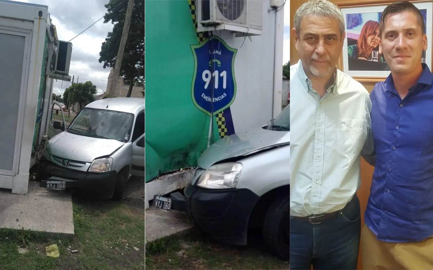 Escándalo en Avellaneda: Hijo de Ubaldini chocó una garita y policías se salvaron de milagro