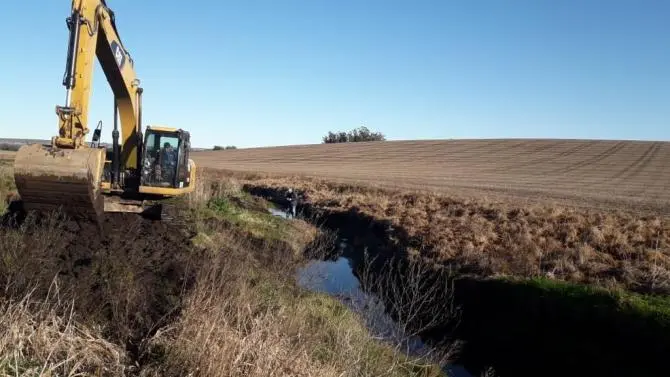 Obras contra inundaciones en Sierra de los Padres