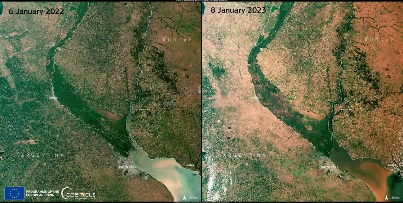 La sequía de los campos argentinos vista desde un satélite