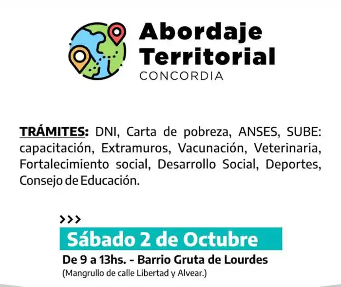 Abordaje territorial de la  Municipalidad en zona sur