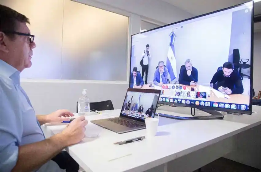 Montenegro dialogó con Alberto Fernández por videoconferencia