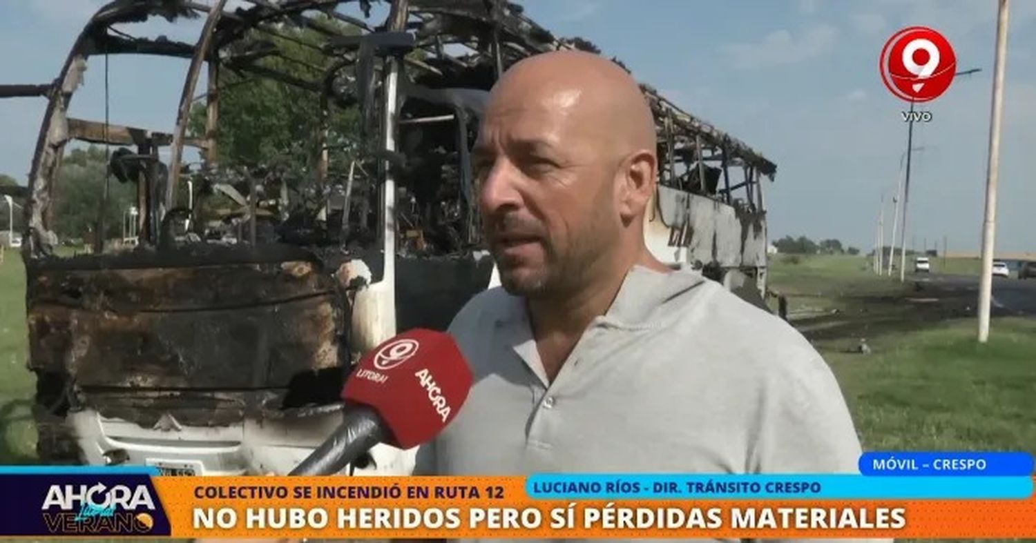 La decisión que salvó a los 16 pasajeros del incendio del colectivo en Crespo