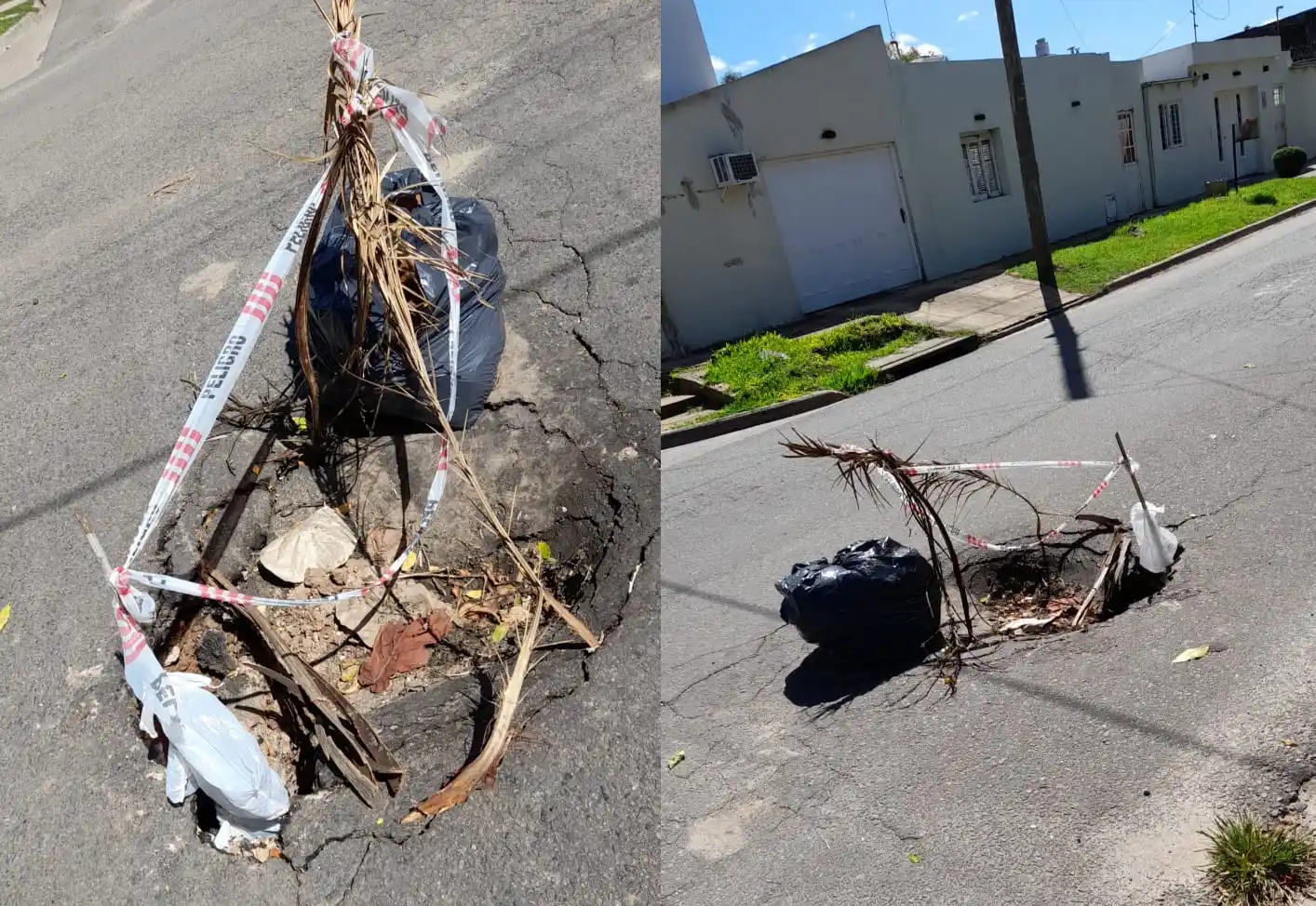 Se hundió el pavimento en Antón y Libertad