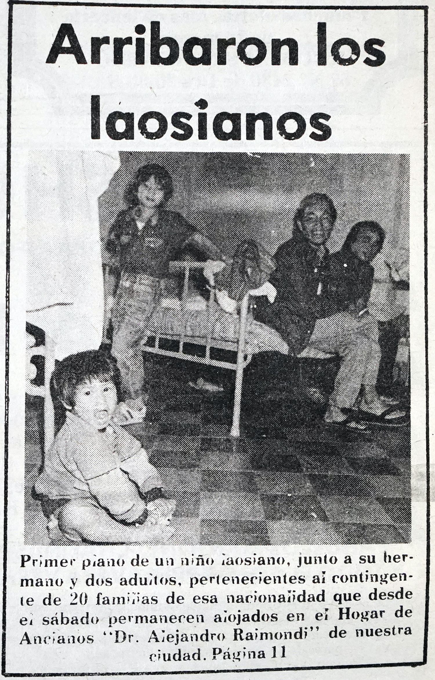 En tapa de Ecos Diarios. El arribo de los laosianos